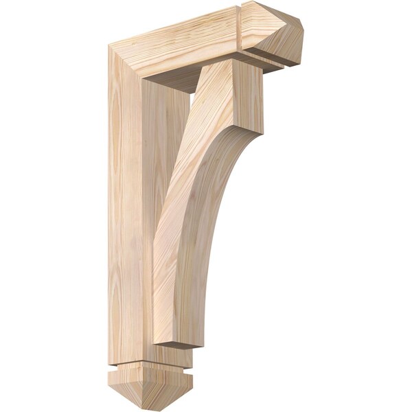 Ekena Millwork Westlake Arts and Crafts Smooth Bracket w/ Offset Brace, Douglas Fir, 5 1/2"W x 16"D x 28"H BKT0604X16X28WTL03SDF - main